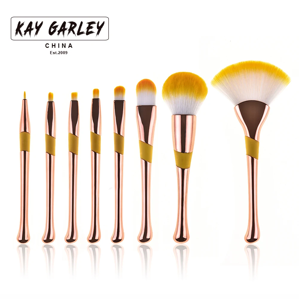 

KJL 8pcs/set Gold Hair Makeup Brushes Set Foundation Blending Powder Blush Brush Beginner Cosmetic Beauty Make Up Brushes Tool