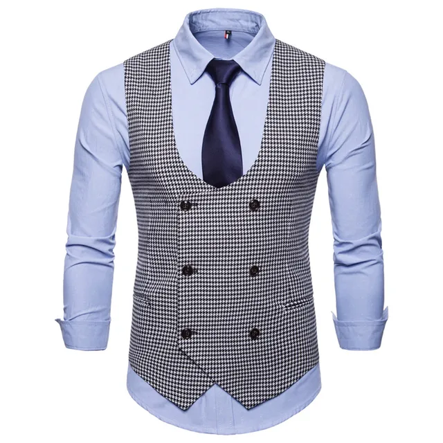 Riinr 2019 Spring Autumn Man's Vest Vintage Waistcoat Men Suit Vest U