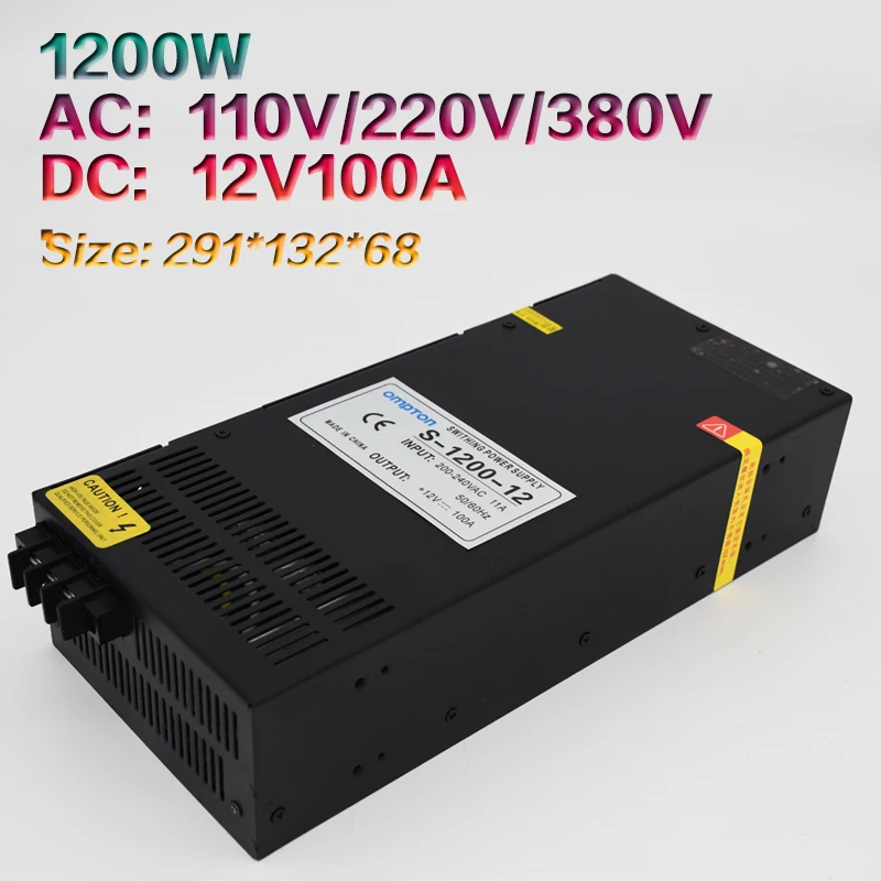 

High-power switching power supply S-1200W-12V100A DC single-group output adjustable power supply