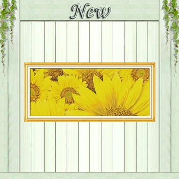 

Thriving sunflower paintings 11CT patterns printed on canvas DMC 14CT chinese Cross Stitch diy Needlework Sets Embroidery kits