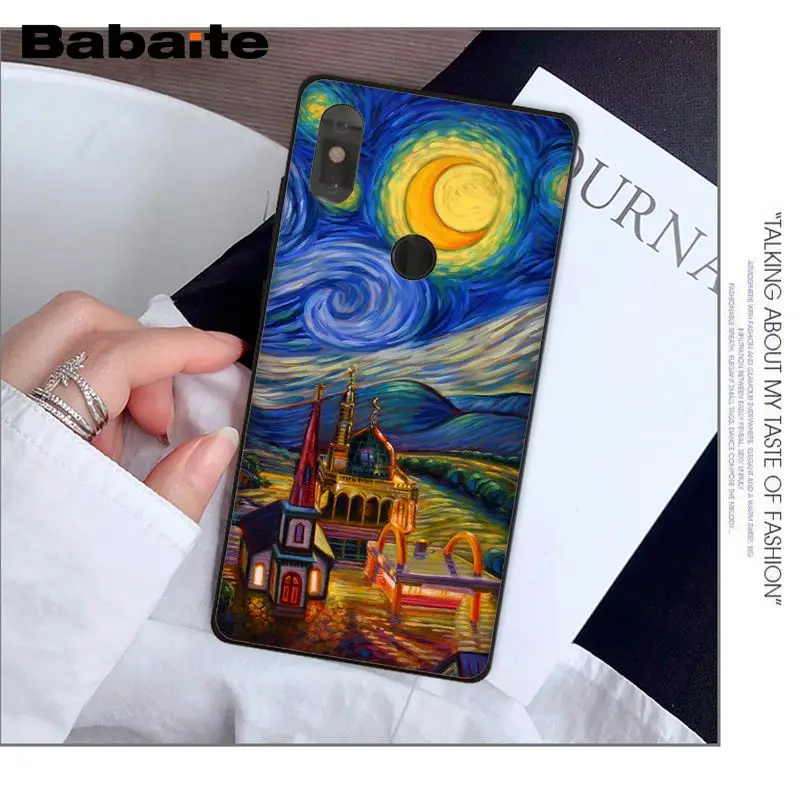 Vintage Art Floral Plant Vincent Van Gogh Starry Sky Oil Painting