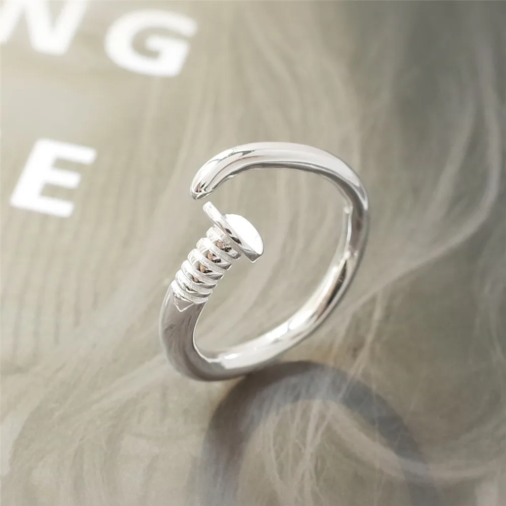 Screw open ring 100% Sterling 925 silver Jewelry Vintage Adjustable rings for women men gift unisex