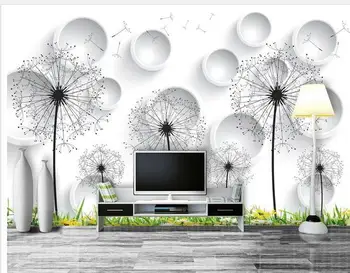 

Custom photo wallpaper 3d wall murals wallpaper Dandelion flower art 3D TV background wall papers home decor