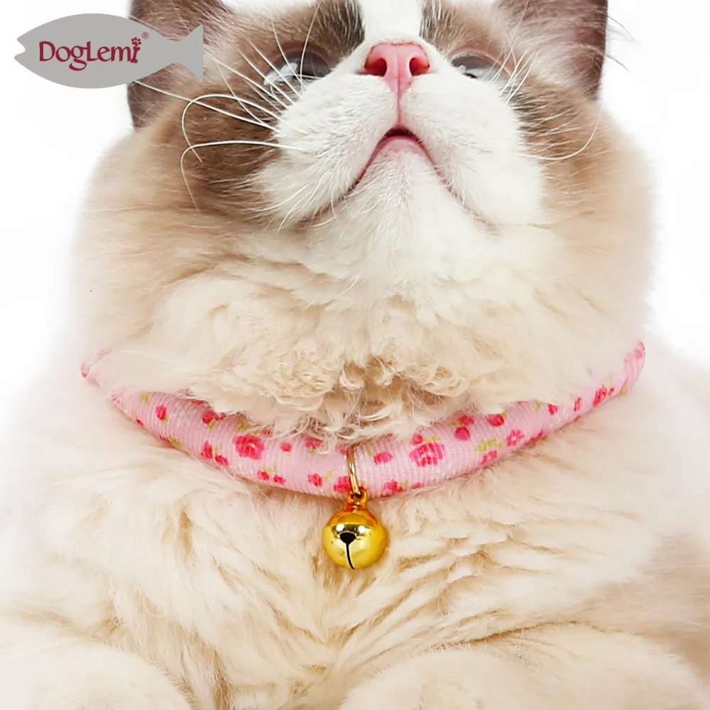 DogLemi Round Kitten Cat Collar Neck Band with Bells Safety Soft