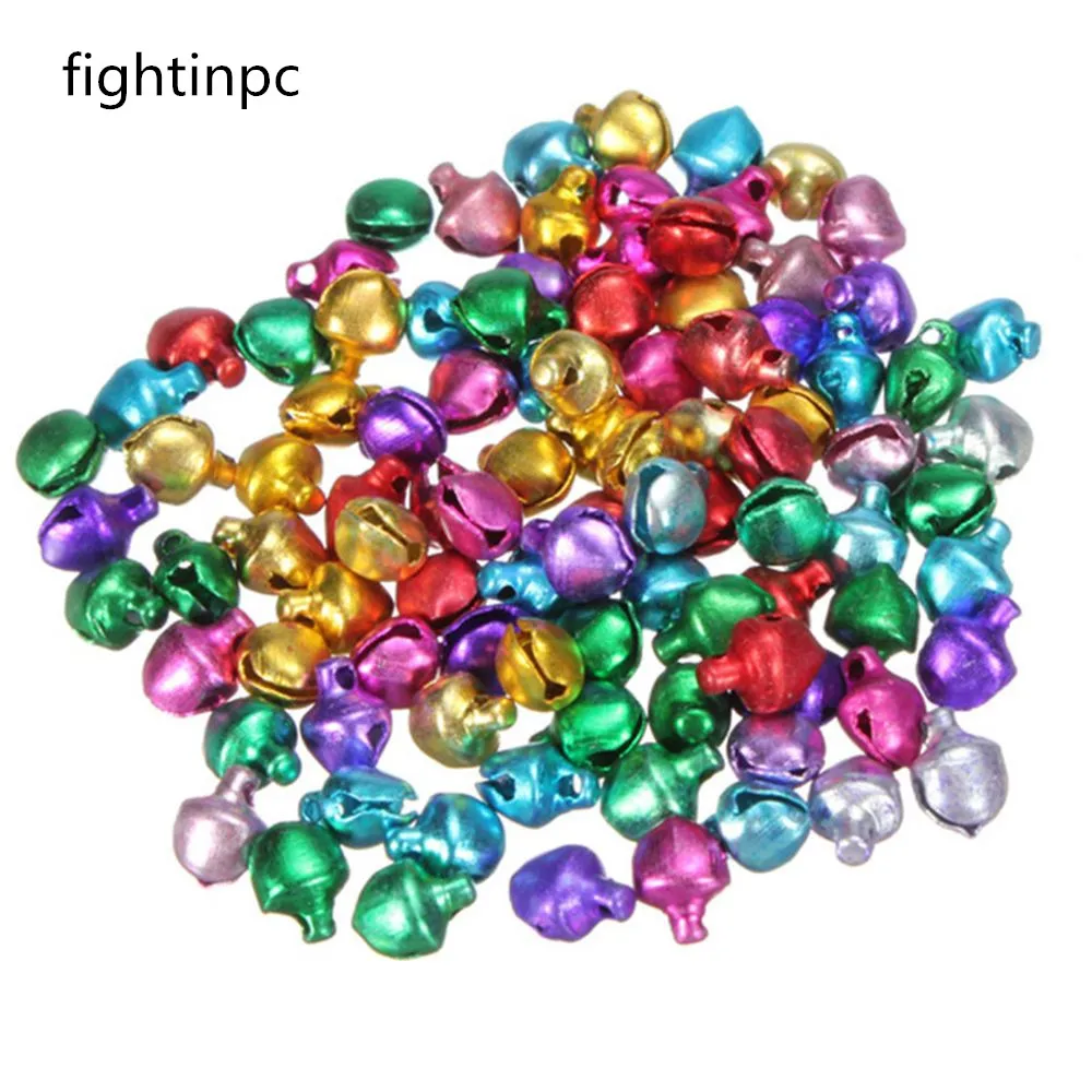 

100Pcs/lot Colorful Iron Loose Beads Small Jingle Bells Christmas Decoration Pendants DIY Crafts Handmade Accessories Hot Sale
