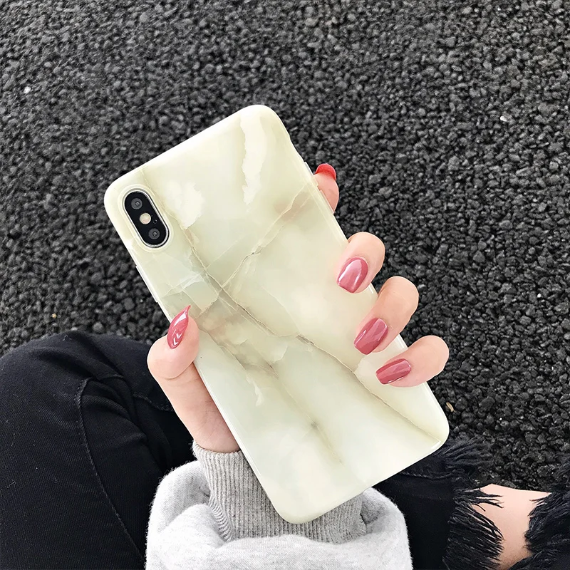 Funda de mármol para iphone XS Max XR XS funda de granito pintado tpu 8 para iphone 7 Plus X 6 funda protectora de 6 S Capa