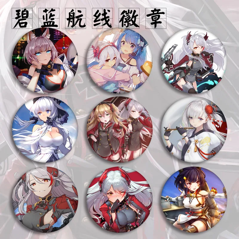 

Anime Game Azur Lane Cosplay Badge Cartoon Q Styles Brooch Pins Collection Badges For Backpacks Decoration