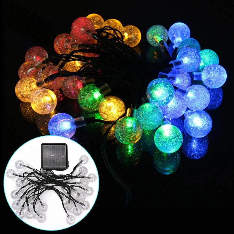 

Newest Solar Powered String Lights 20 Balls Outdoor Courtyard Lawn Home LED Fairy Lights