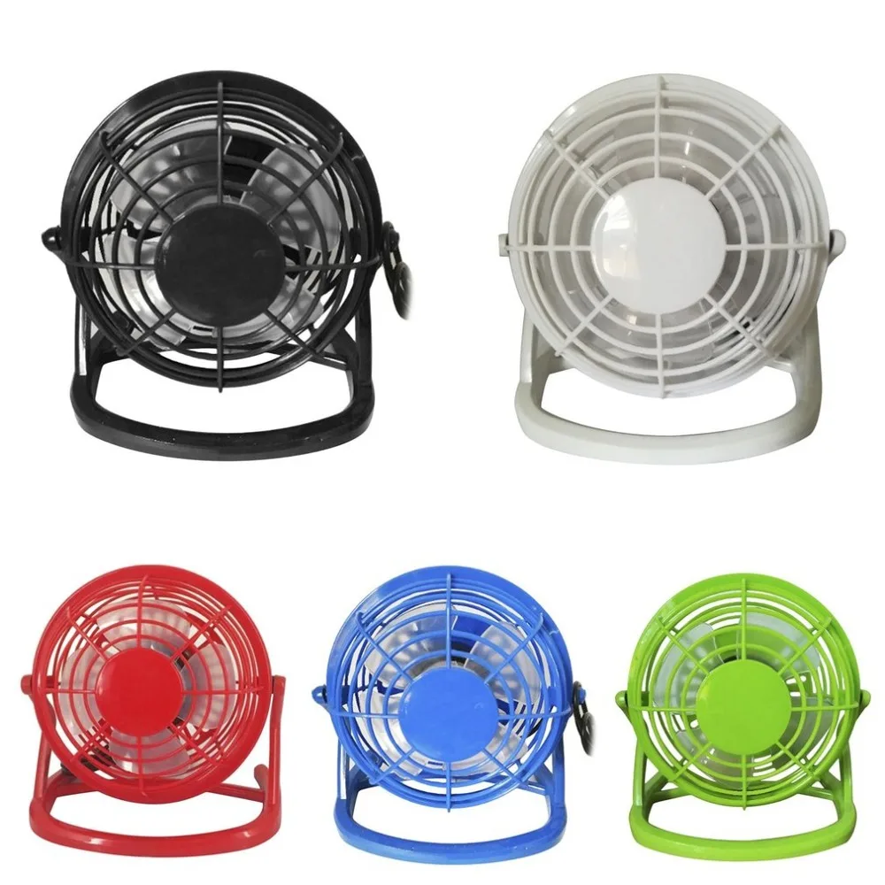 4-Inch Mini Portable USB Fan Handheld Cooling Desk Fan 4 Blades Round Home Office Computer Fan Business Gift