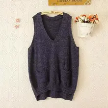 Большой размер осень и зима узор легкий костюм вязаный жилет зимний свитер для женщин