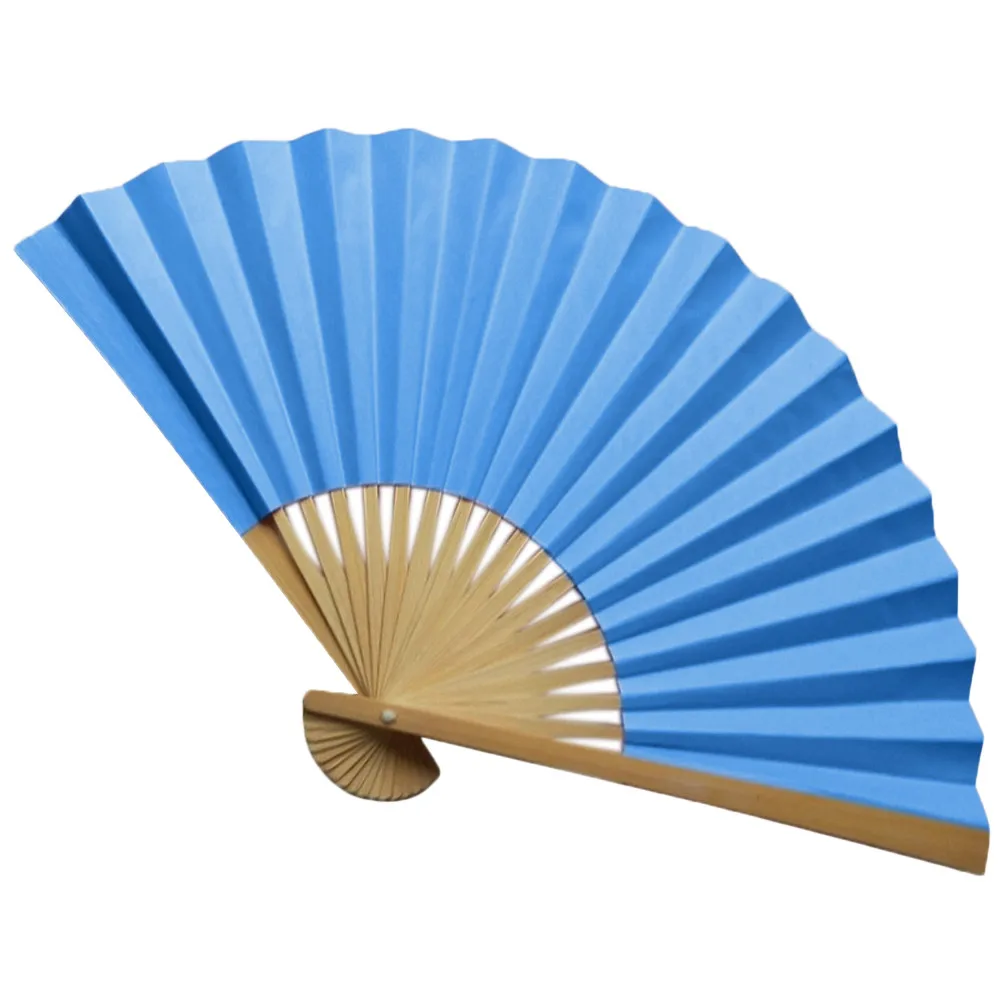 Pattern Chinese Style Hand Held Fan Bamboo Paper Folding Fan Handheld Wedding Hand Fan Cool Bamboo Flower Personalized G613 - Color: L