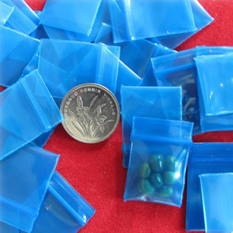 

Zip Lock Plastic Bag Wholesale 100pcs 2.5x3.5cm Blue PE Thick Ziplock Self Sealing Jewelry Gift Food Pill Packaging Bags