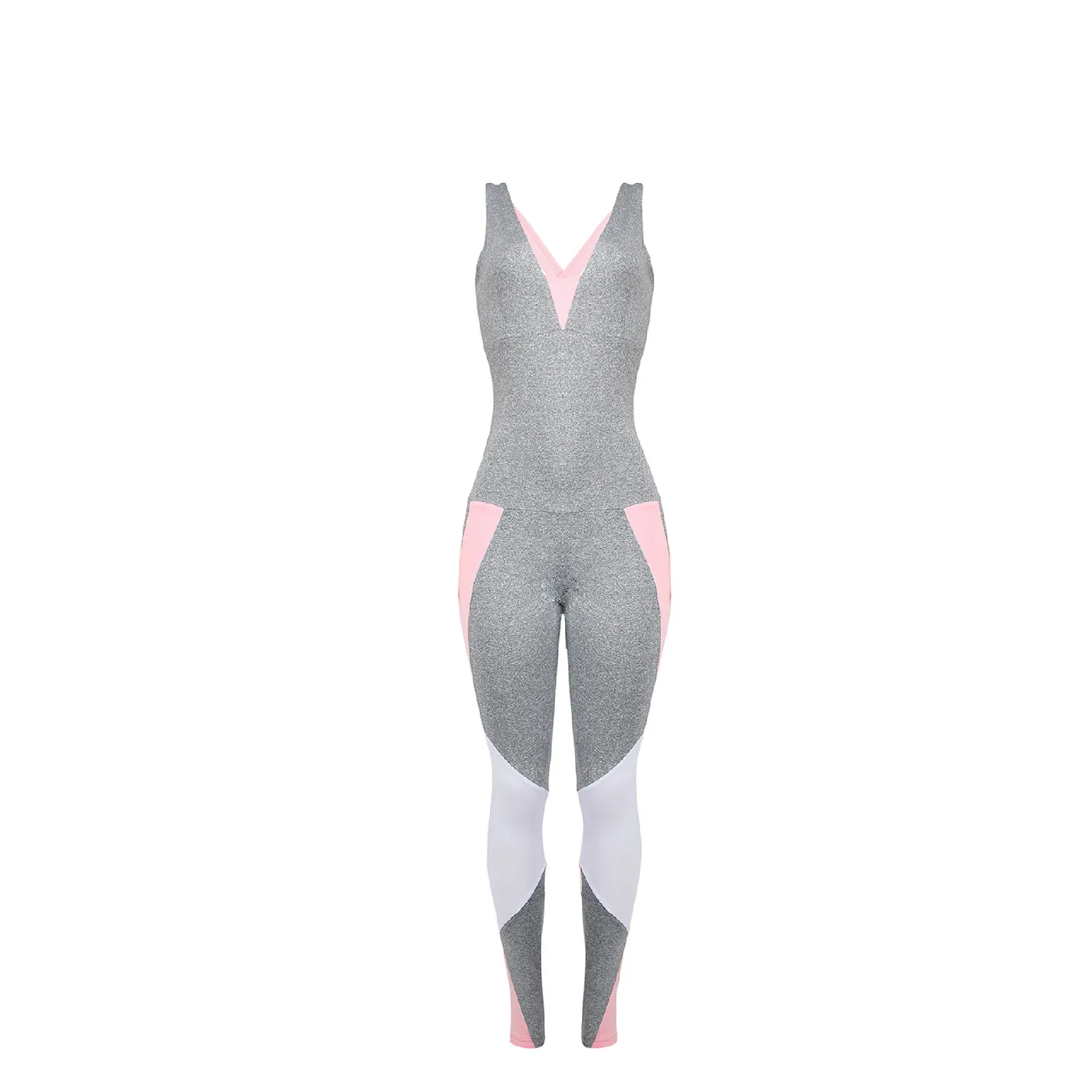 GXQIL, спортивный женский комбинезон, спортивная одежда для йоги, бега, комплект для фитнеса, женский спортивный костюм, спортивный костюм, одежда для спортзала, спортивные комбинезоны XL - Цвет: Серый