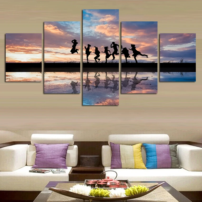New in 2018 Canvas Painting Running Men 5 piece canvas Picture Print On Wall For Living Room Restaurant FA509 | Дом и сад