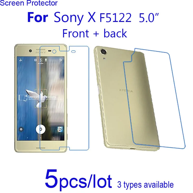 

10pcs Clear Matte Nano anti-Explosion Protective Films for Sony Xperia X Performance F8132/X F5122 Front + Back Screen Protector