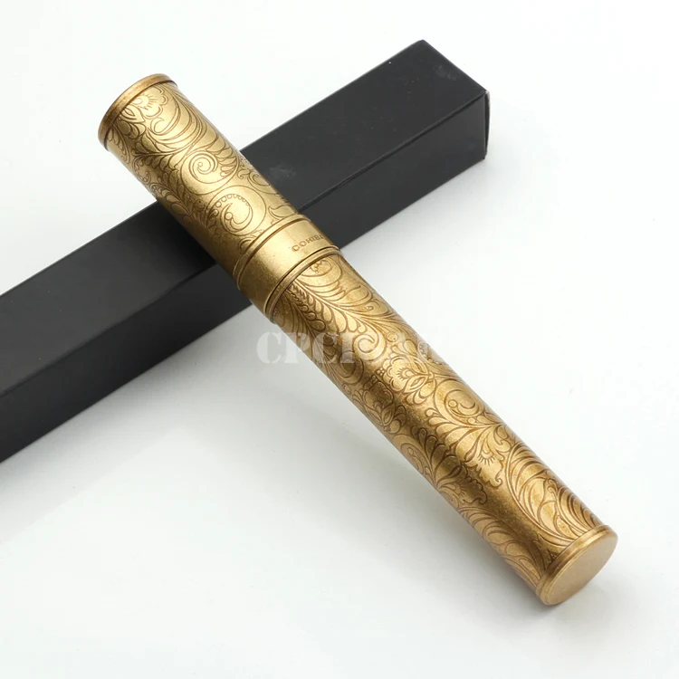 Cigar Tube Brass Metal Bronze Single Cigar Jar Holder Classic Travel