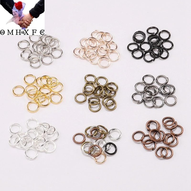 

OMH wholesale 200pcs 4 5 6 8 10 mm OPEN jump ring silver / gold / copper split ring connector Diy Jewelry Make Bulk AC34