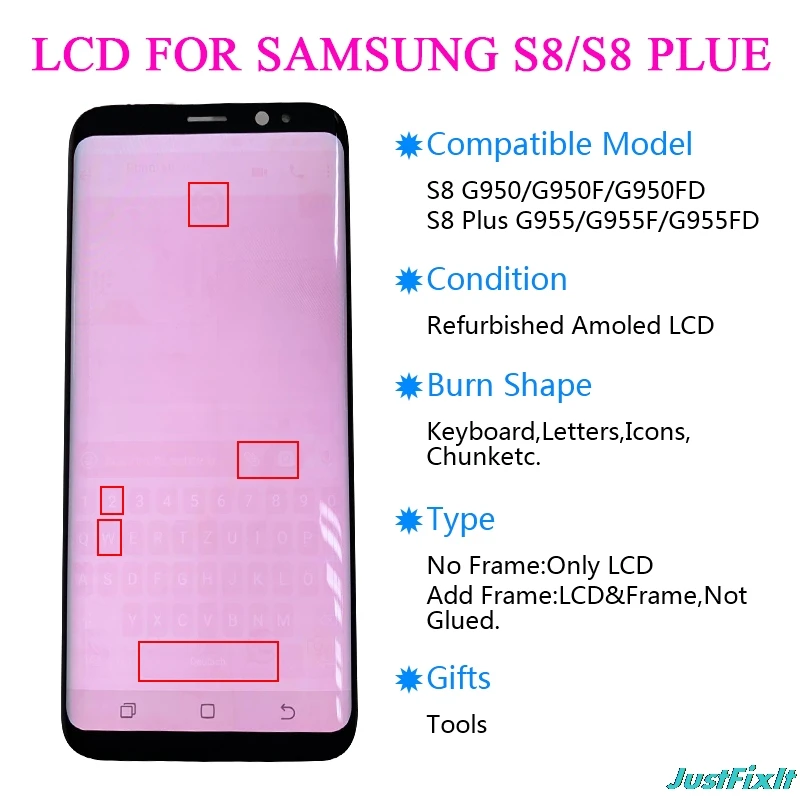 

Super amoled For Samsung S8 S8+ Plus G950 G950f G955 G955U Lcd Display Touch Screen with frame Digitizer Assembly 100% tested