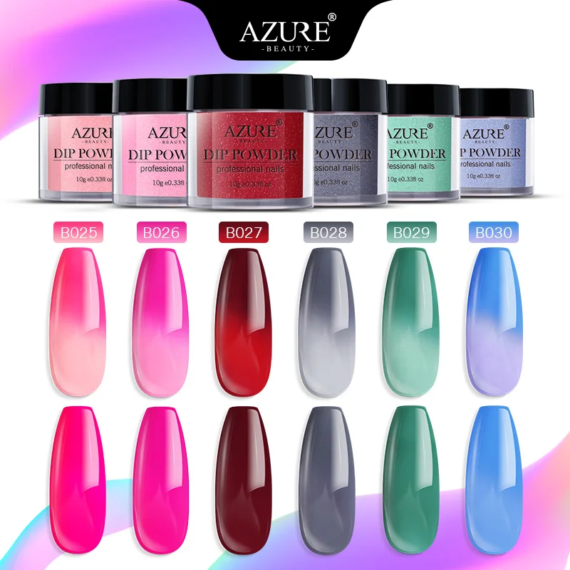 

Azure Beauty Temperature Chameleon Nail Dip Powder Nail Art Changing Color Thermo Dipping Powder Glitter Nail Powder Decoration