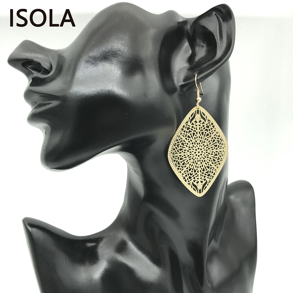 Серьги подвески в форме ромба ISOLA простые серьги богемном стиле очаровательные