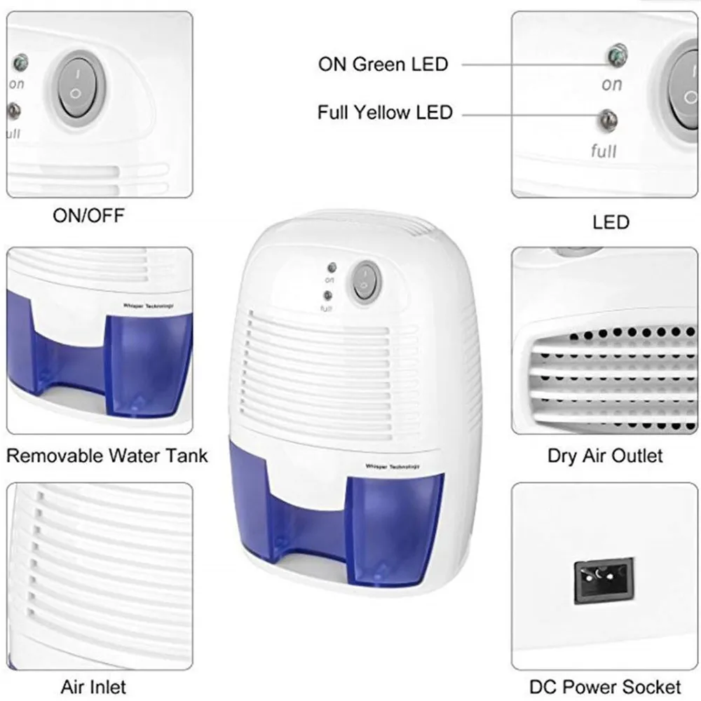 Портативный мини-Осушитель для дома Электрический Осушитель воздуха Intelligent Auto Off тихий влагопоглощающие осушители воздуха