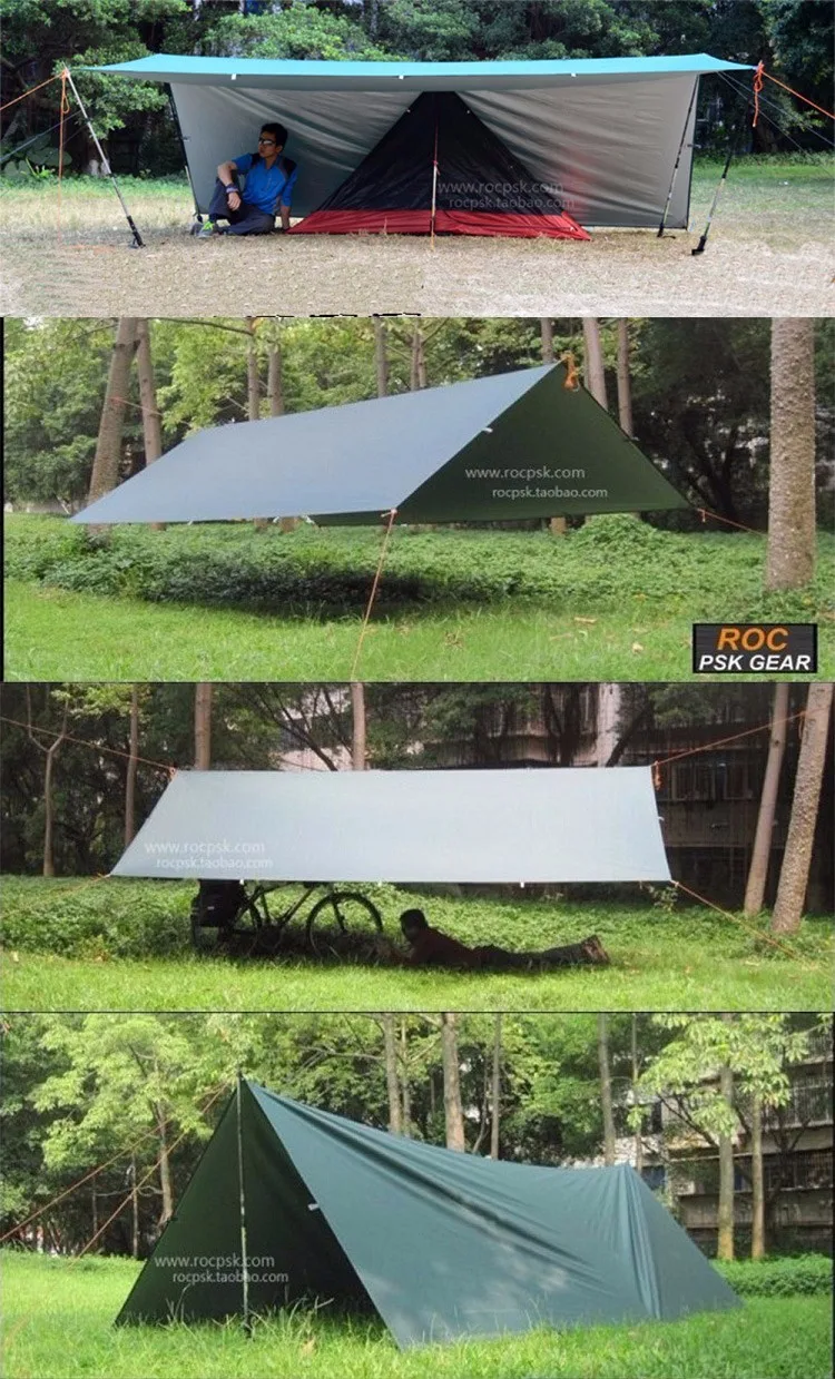 Abrigo da Praia Revestimento de Prata Lona de Acampamento Pontos de Suspensão 3f ul Anti uv Ultraleve Pérgola Dossel Toldo Sol Barraca 210 t Tafetá 18 4 ultraleve sun shelter praia tenda pérgola toldo