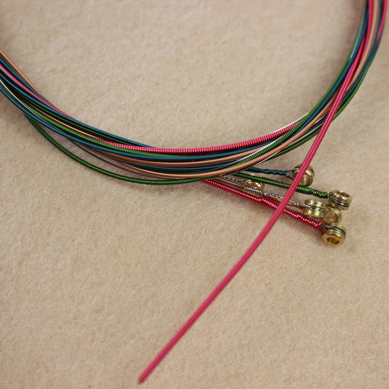 XINLU 6strings/set Rainbow Colorful Color Guitar String For Acoustic Folk Guitar Classic Guitar Accessories Guitar Apart Strings