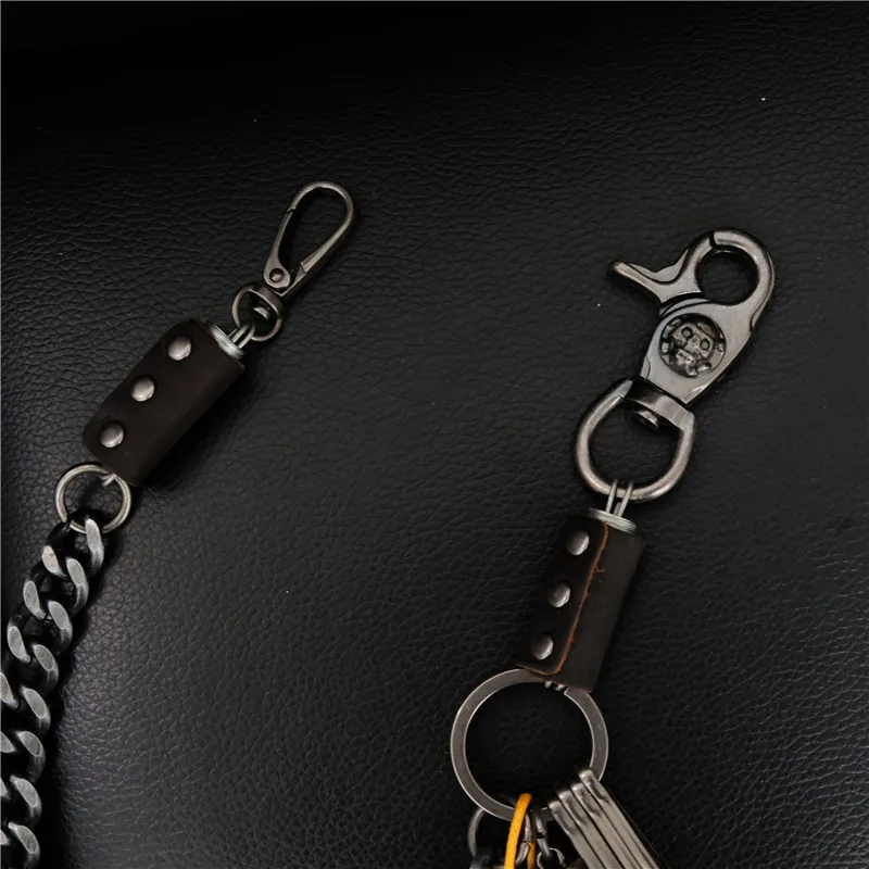Байкерский кошелек цепи волк зуб Шарм велосипедный брелок для ключей на ремень хип-хоп уличный панк сплав покрытие джинсы брюки черные цепи DR88