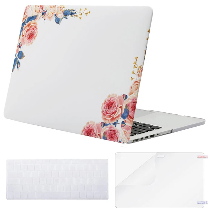 Mosiso Laptop Protective Cover Case for Macbook Air 13 A1466 A1369 Netebook Matte Mac Book Air Case Accessories - Цвет: White Peony