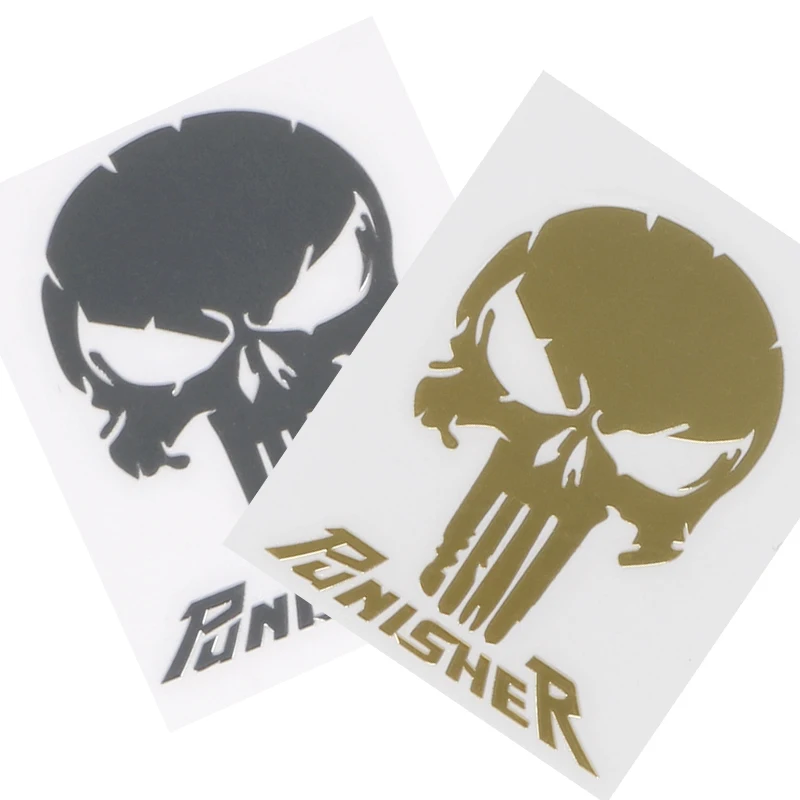 

Punisher Skull Car stickers Reflective nickel Car styling Helmet Motorcycle Laptop truck window bumper decals Decoration