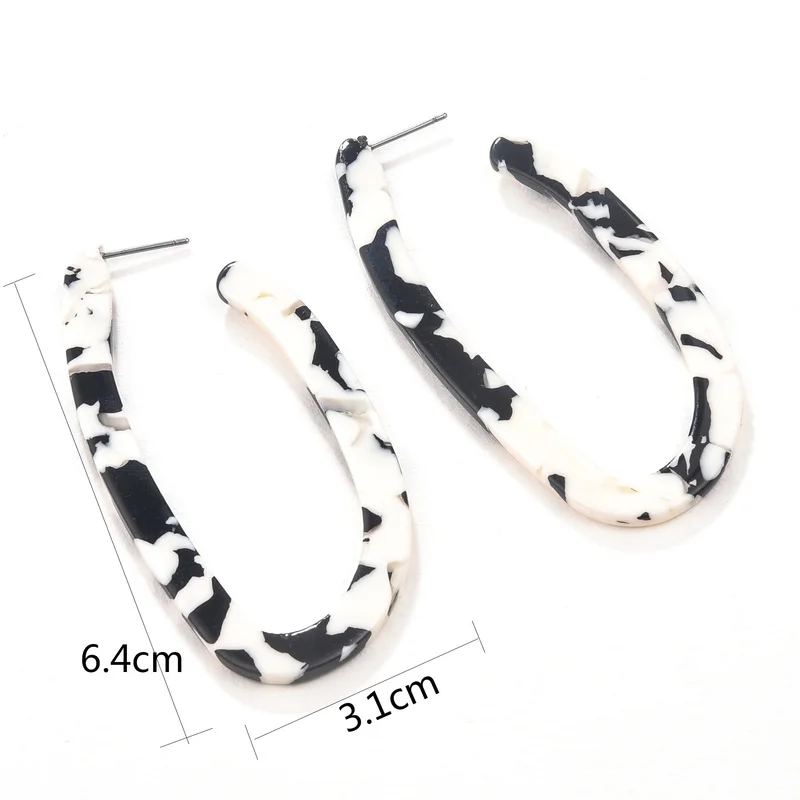 

Bohemia Fashion Big Earings Large Color Block Leopard-print Tortoiseshell Earrings Geometric Stud Earrings woman New Jewelry