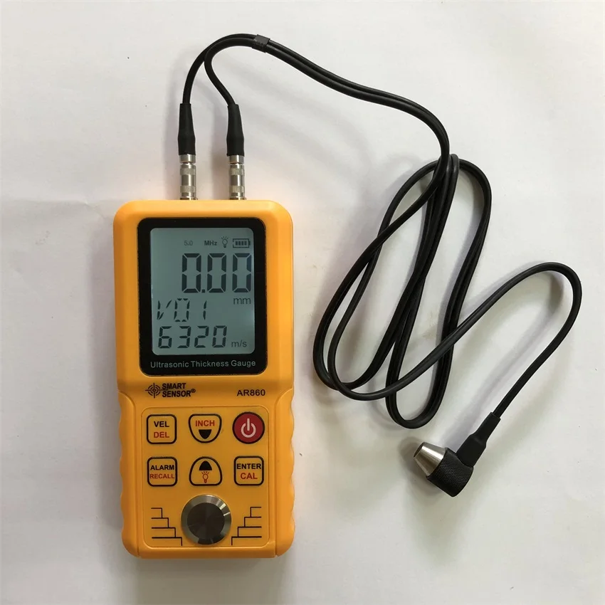 

Smart Sensor AR860 Ultrasonic Thickness Gauge Meter Metal thickness instrument Range 5MHz , 1-9999m/s, 1.0-300mm(steel)