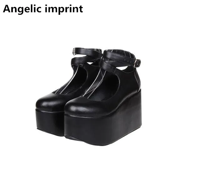 

Angelic imprint woman mori girl lolita cosplay shoes lady high heels wedges pumps women princess dress party shoes 33-47 10cm
