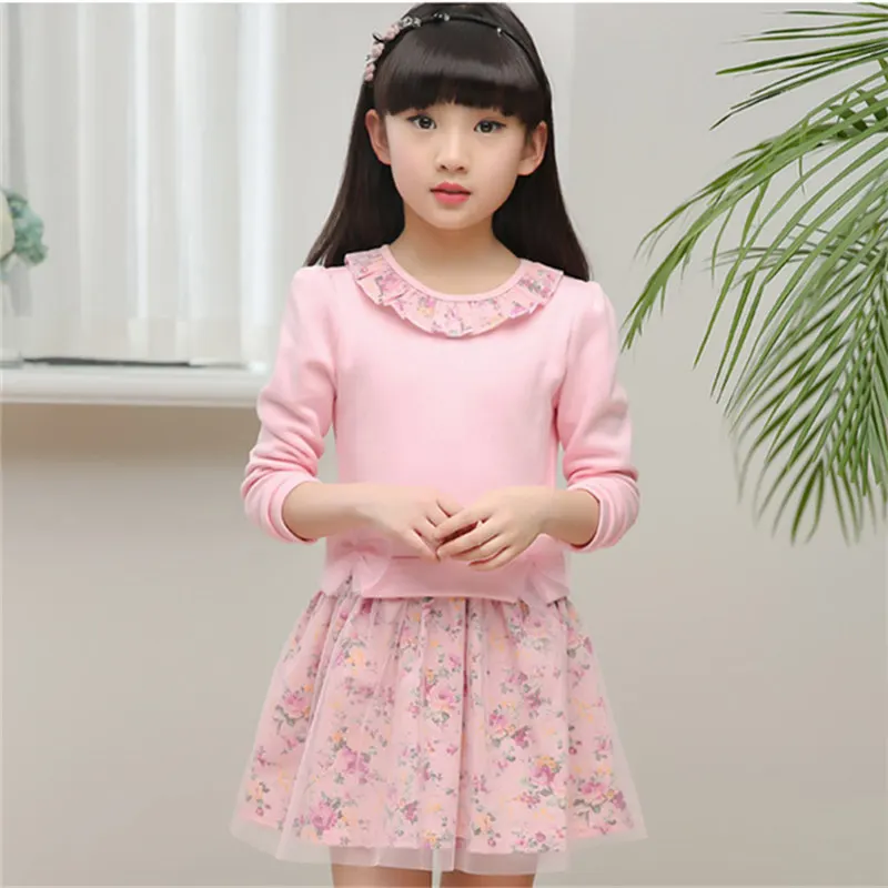 

girls dress Spring 2018 Kids Baby Girls Floral Dress Little Girl Princess Dress Autumn Summer Big Girls Dresses 2T-12T