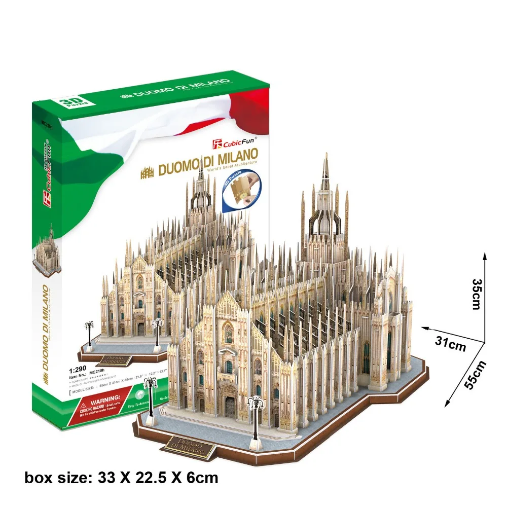 

3D Paper Jigsaw Puzzles Kits Milan Cathedral World Famous Construction Models Building Kits Children DIY Toys Birthday Gifts
