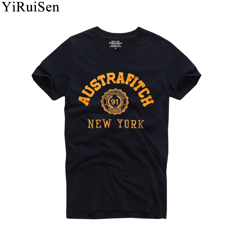 

2018 Summer New YIRUISEN Brand Patchwork Embroidery T Shirt Men 100% Cotton Short Sleeve Fashion Top Tees Clothing