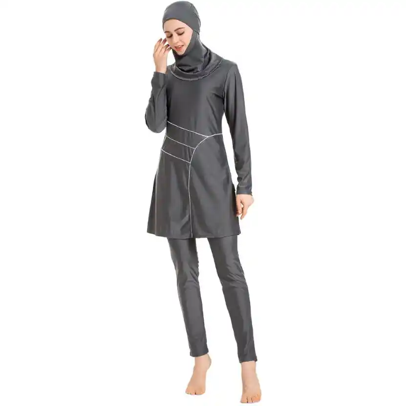 3 Pcs Women S Swimsuit Long Sleeved Muslim Swimwear Maillot De Bain Hijab Plus Size Burkini Islamic Swim Wear Girls Burkini Mayo Aliexpress