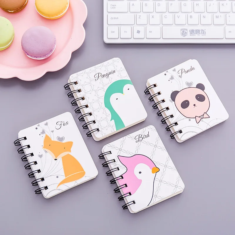 Cute Pocket book Mini coil notebook Kawaii Animal notepad 80 sheet Blank paper memo agenda Diary Stationery Office School 01720