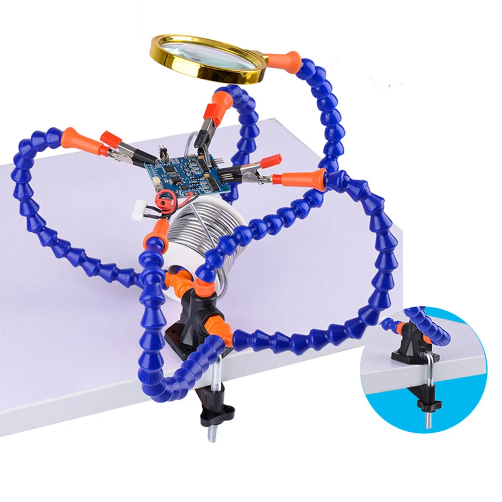 

Multifunctional Soldering Station Third Hand Tool With 3/5 Flexible Arms Soldeirng Iron Holder Fan for PCB Welding Repair