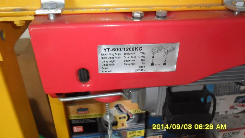 Free shipping!!!Fast Fixed Type 220V 50HZ 600kg-1200kg x 20m Electric Hoists |