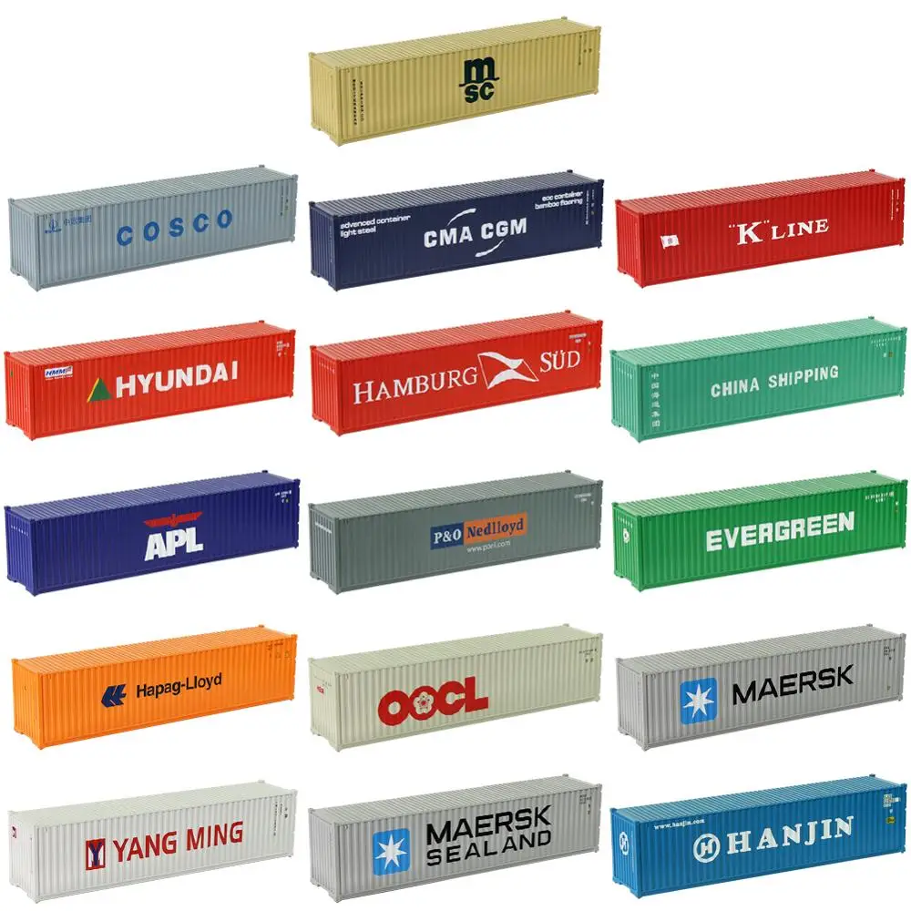 

C8746 2pcs 40ft Containers Shipping Container Freight Car HO Scale 1:87 Model Trains Railway Modeling Architectural