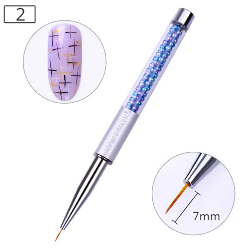NICOLE DIARY Кисть для ногтей, кисть для рисования, ручка для гель-лака для ногтей, полиуф-гель, двусторонний инструмент для наращивания ногтей, инструменты для дизайна ногтей - Цвет: Pattern 2