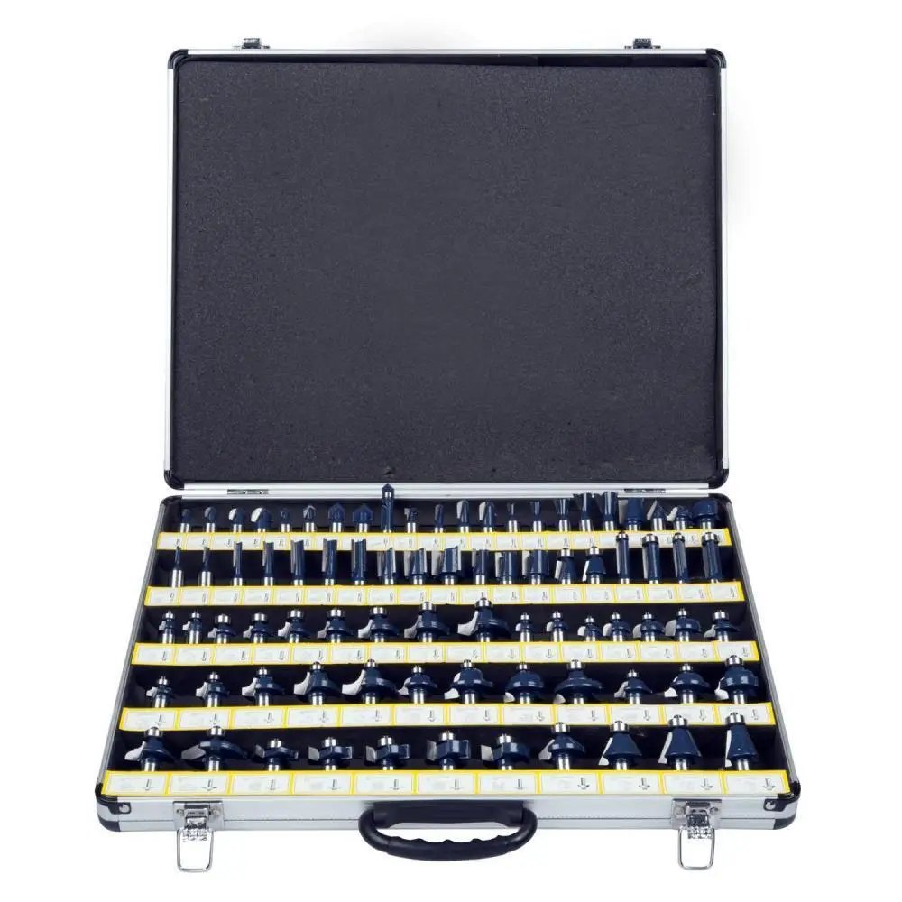 

80Pcs/Set 6.35mm Shank High-grade Alloy Milling Cutter Router Bit Set 1/4" Shank Woodworking Engraving Cutting Tools