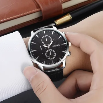 

GEMIXI MEN'S Quartz Wrist Watch Military Leather Stainless Steel Army MALE Wrist Watches for dropship