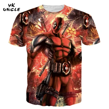 

YK UNCLE Brand Fun Deadpool Shirt Tee 3D Printed T-shirts Men Fitness Clothing Male Tops Funny T Shirt Deadpool Costume Display