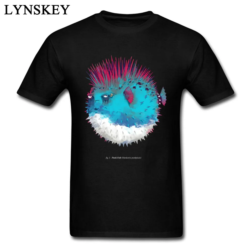 cheap Punk Fish Funny Designer Tees Shirts Tops T shirt For Man Black Short Sleeve Novelty Gift Custom Company High Quality