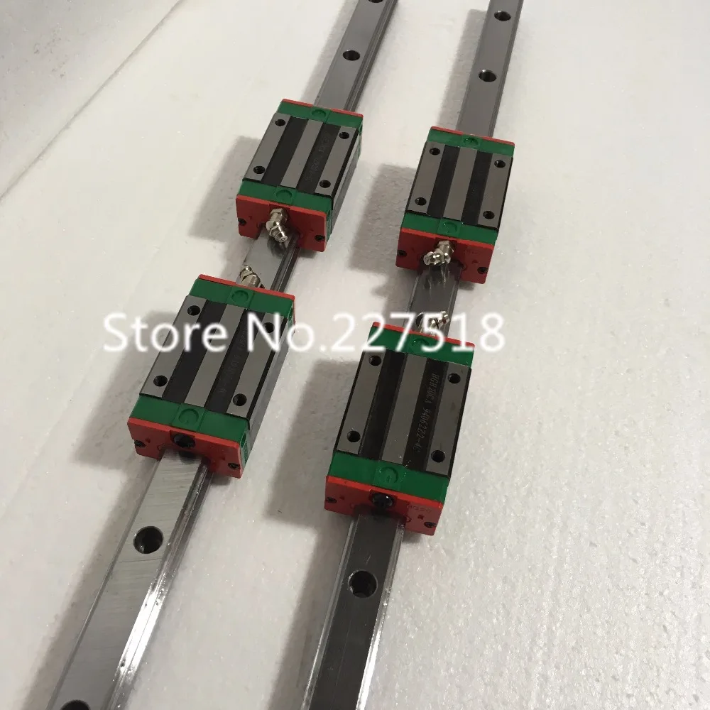 

20mm Type 2pcs HGR20 Linear Guide Rail L1200mm rail + 4pcs carriage Block HGH20CA blocks for cnc router