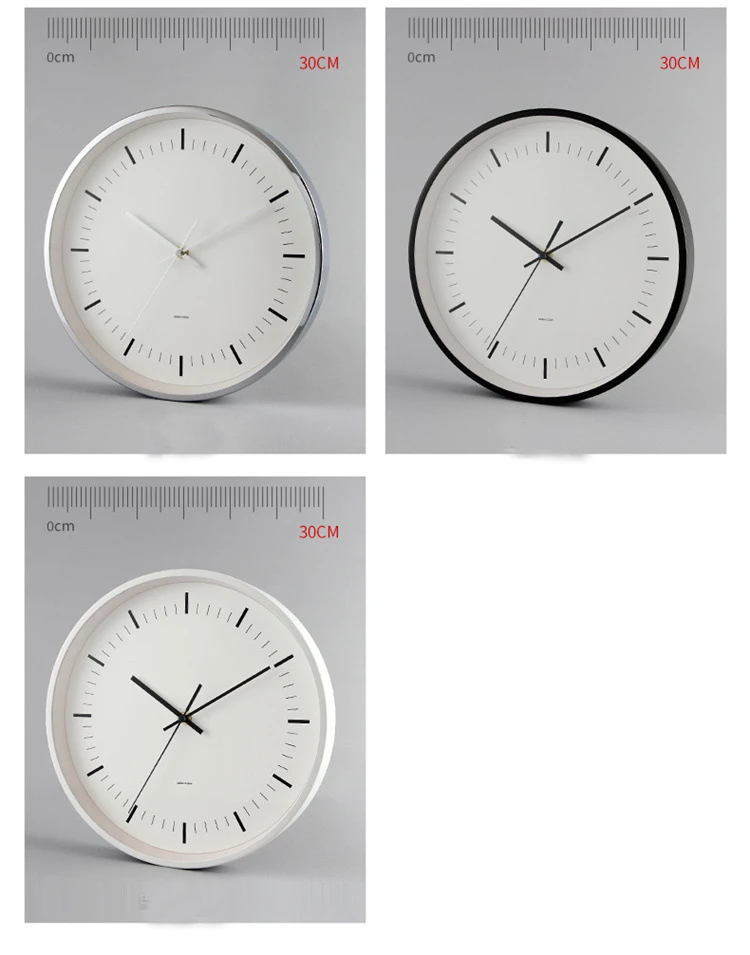 Новое поступление 12 дюймов металлические настенные часы бесшумные не тикающие Современные Кварцевые часы для гостиной офисная мода украшение дома