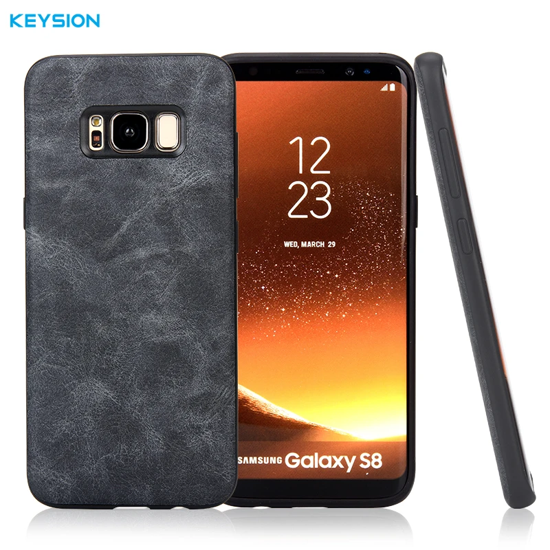 KEYSION чехол для samsung Galaxy S8 S8 плюс класса люкс из искусственной кожи Мягкий ТПУ+ ПК чехол-накладка для samsung G950 G955 Бизнес чехол Fundas