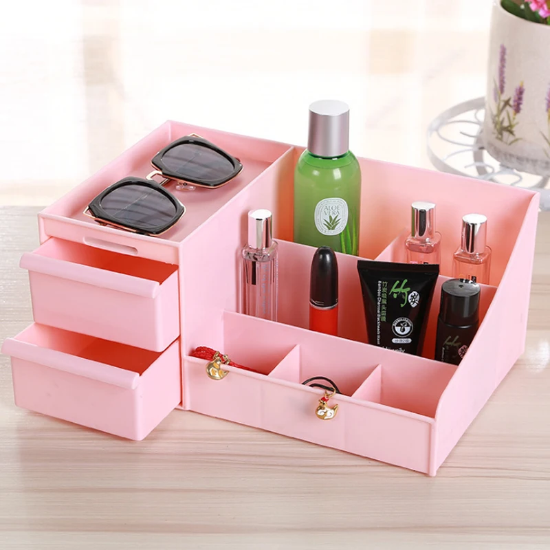 

Mini Cosmetics Storage Box Drawer Plastic Desktop Large Skin Care Lipstick Separated Jewelry Household Items Sorting Box hot